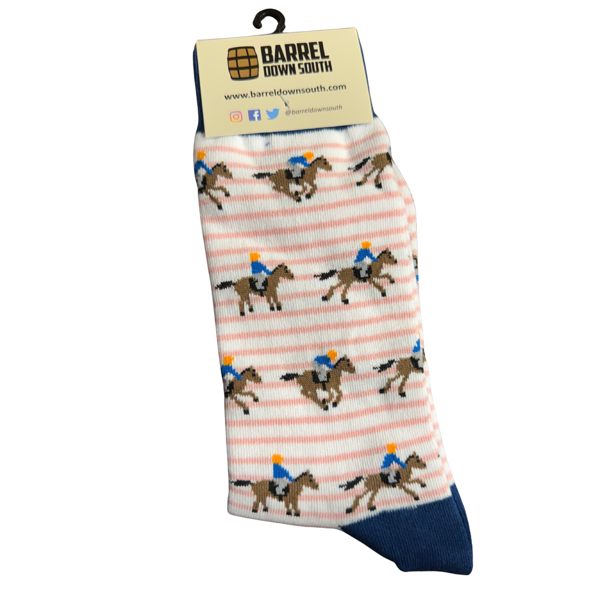 Pink Stripe Horse Socks