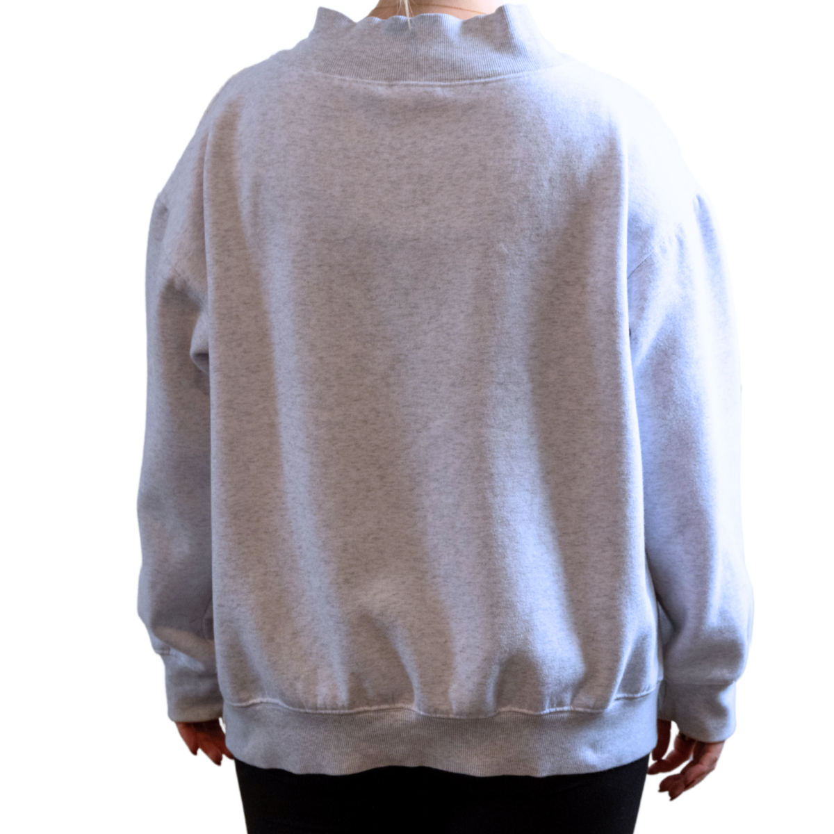 Taylor Made light gray mock-neck sweatshirt